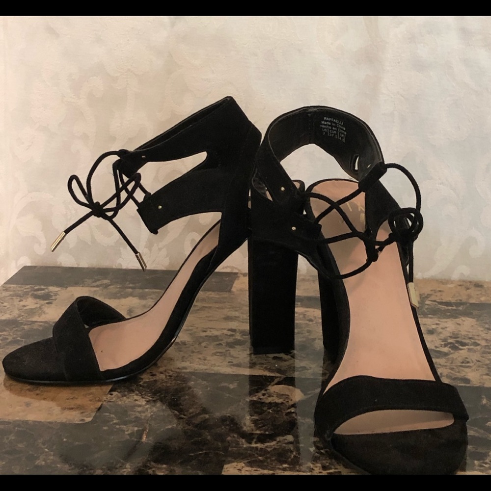 Ladies Suede Block Heels